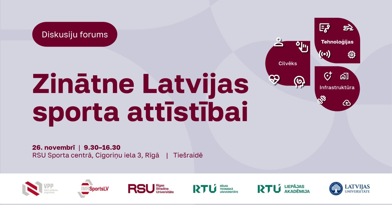 Diskusiju foruma “Zinātne Latvijas sporta attīstībai” plakāts