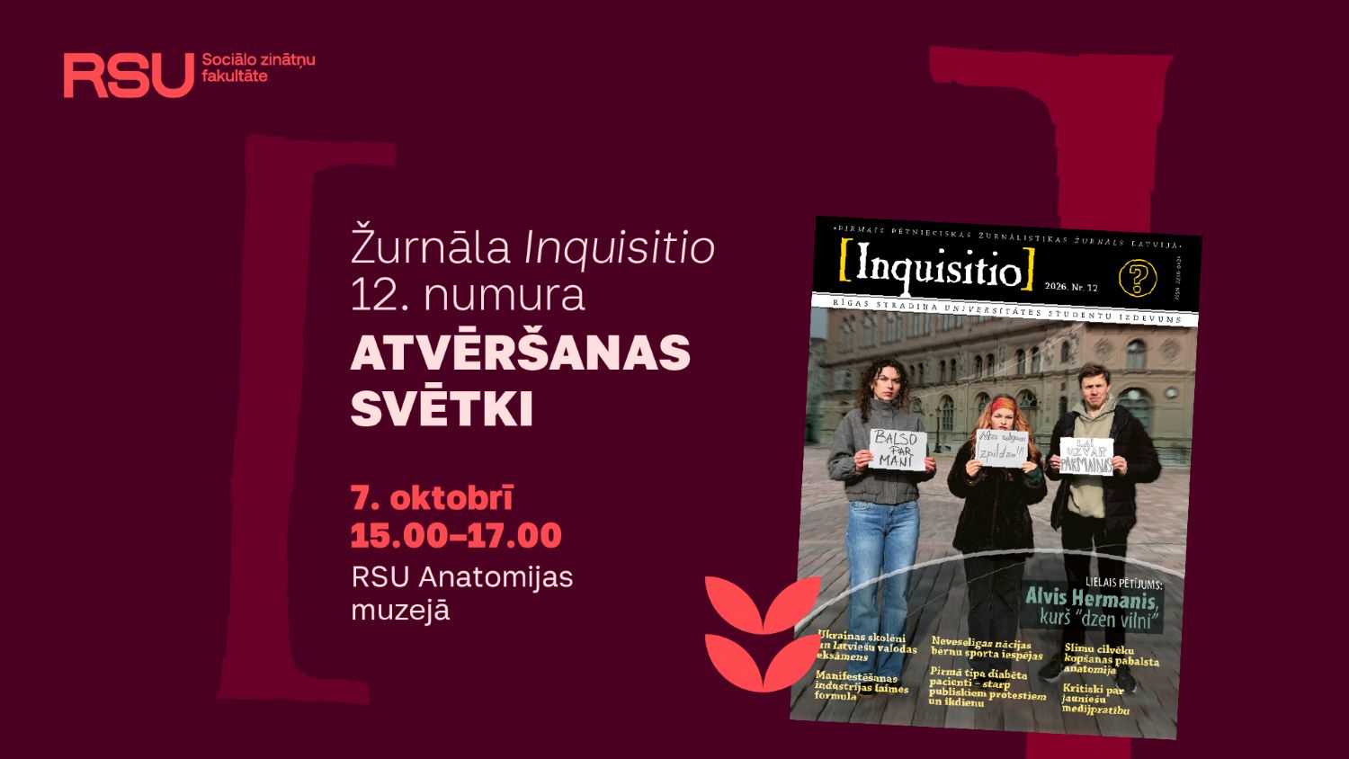 Studentu žurnāla "Inquisitio" atklāšanas reklāmas plakāts