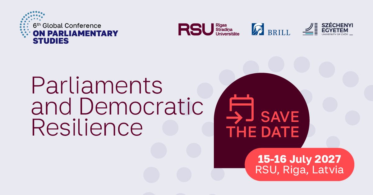 RSU uzņems 6. Globālo parlamentāro studiju konferenci. Pasākuma reklāma