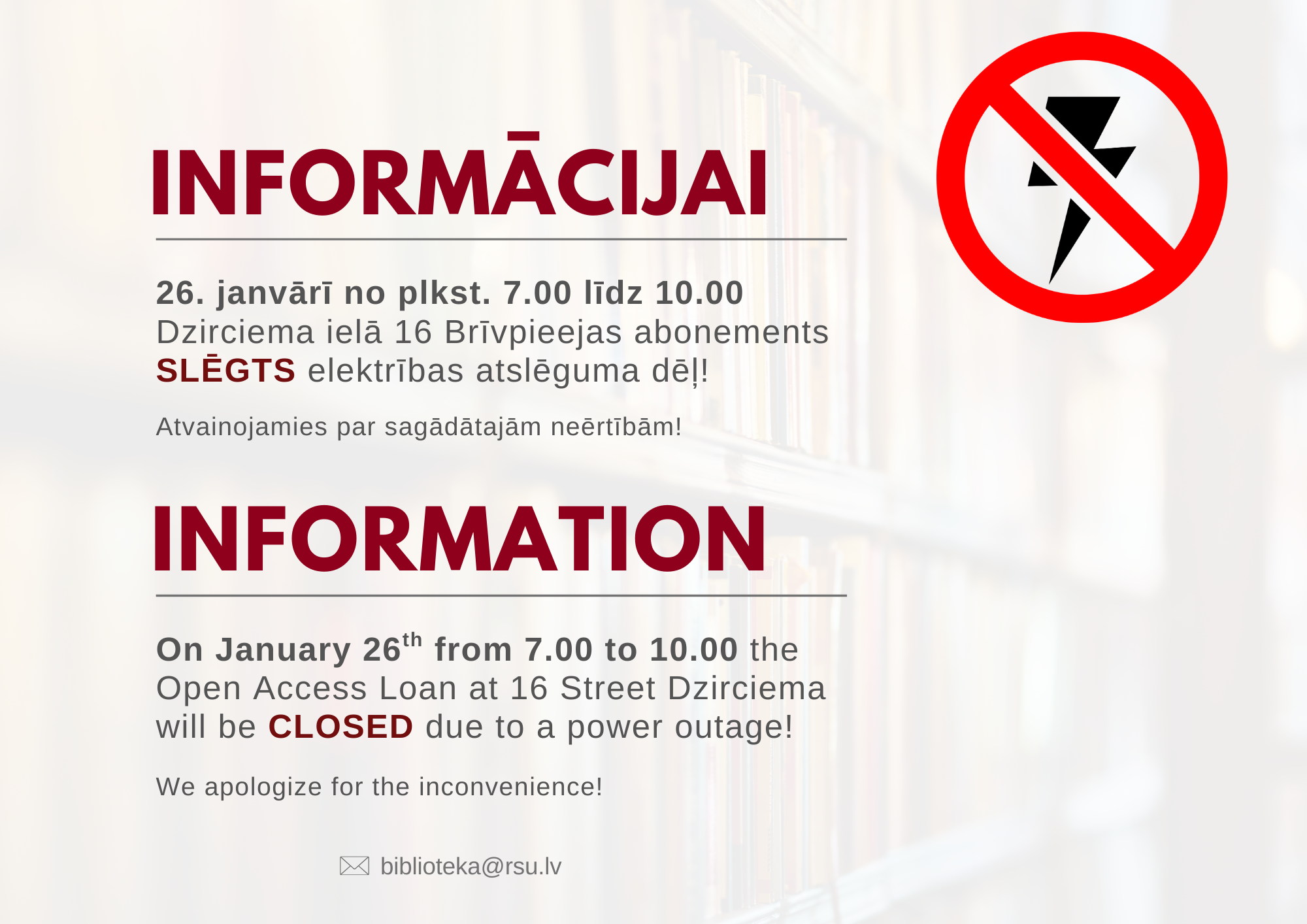changes in library's working hours