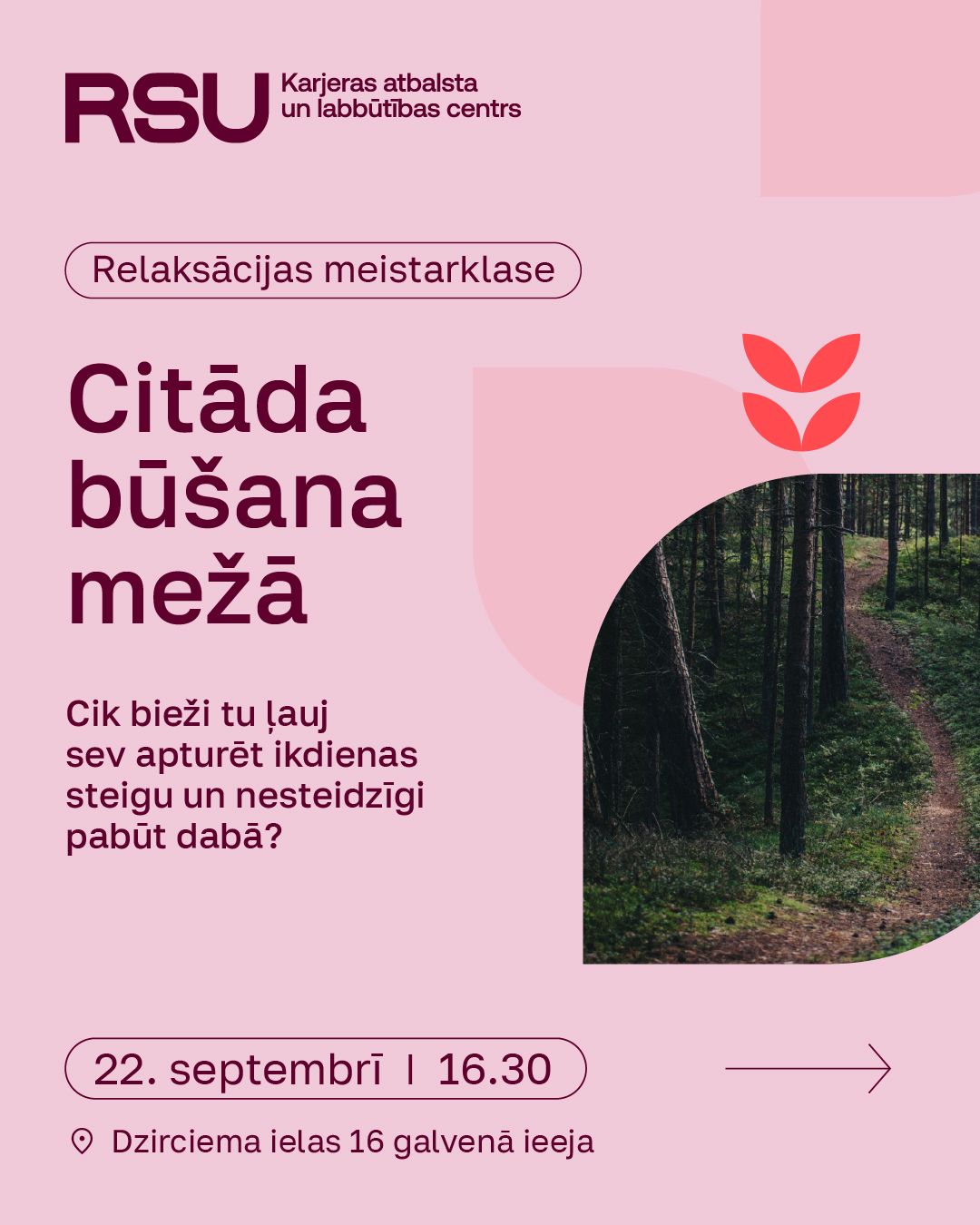 Pasākuma "Citāda būšana mežā" plakāts