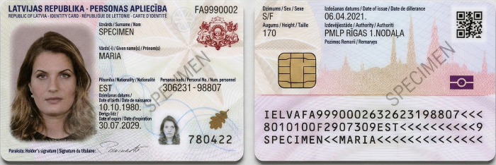 sample of Latvian eID card