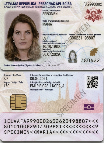 Latvian eID card sample