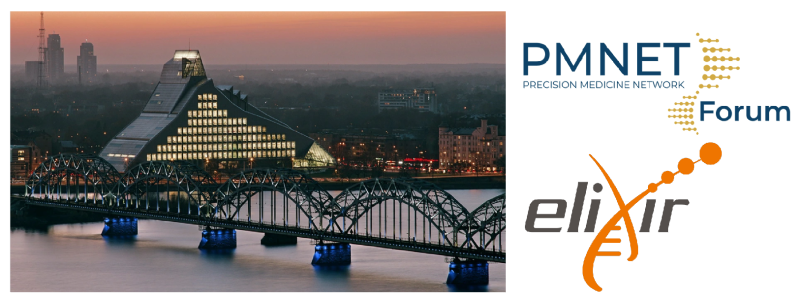 Image of the National Library of Latvia and the ELIXIR logo