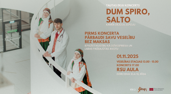 RSU TDA “Ačkups” vidējās paaudzes kolektīvs aicina uz bezmaksas veselības pārbaudēm un koncertu "Dum spiro, salto"