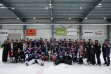 Team portrait of the men's hockey team