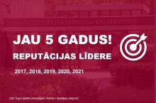 Jau piekto gadu RSU ir Latvijas augstskolu reputācijas topa līdere!