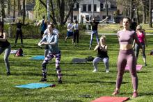 RSU Sporta kluba rīkotā Fitnesa diena Iedvesmas parkā 2022. gada 6. maijā. 