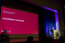 RSU Rector Prof. Aigars Pētersons outlines university's achievements and future goals at annual academic meeting